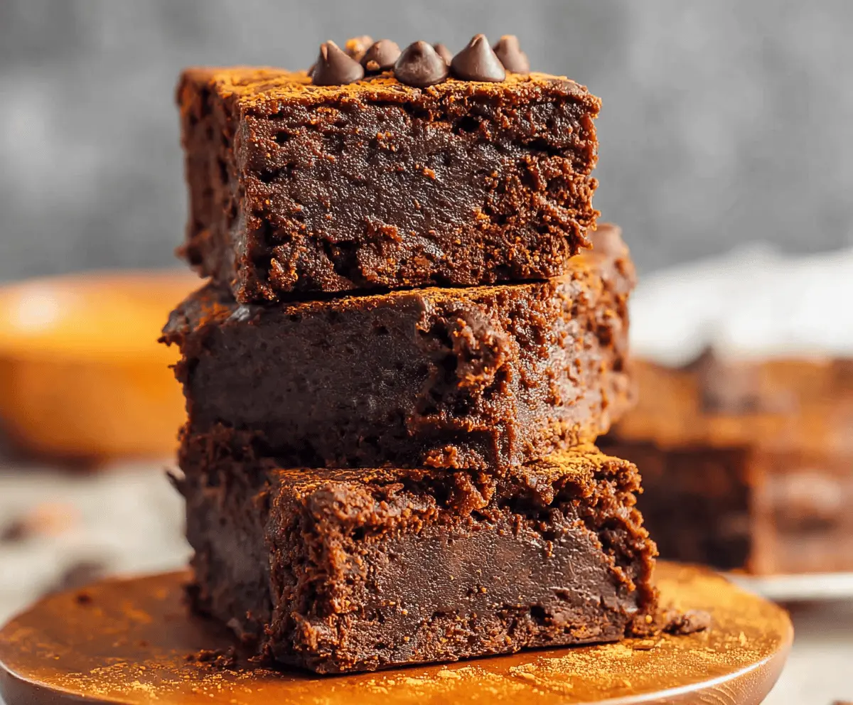 Delicious homemade sweet potato brownies with a rich chocolate glaze, perfect for healthy dessert lovers.