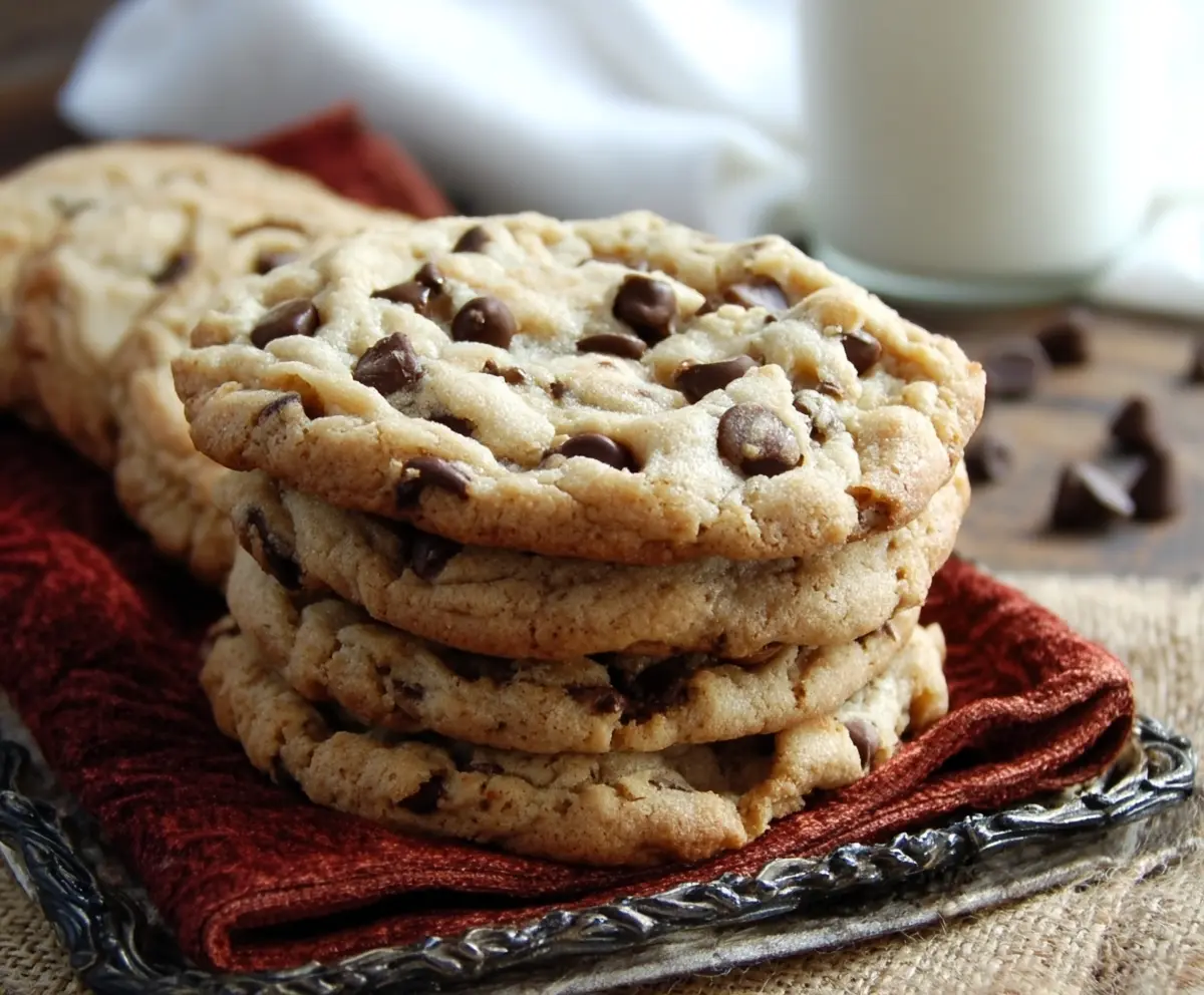 Delicious homemade chocolate chip cookies from Bills, fresh out of the oven with golden edges and gooey chocolate chips.