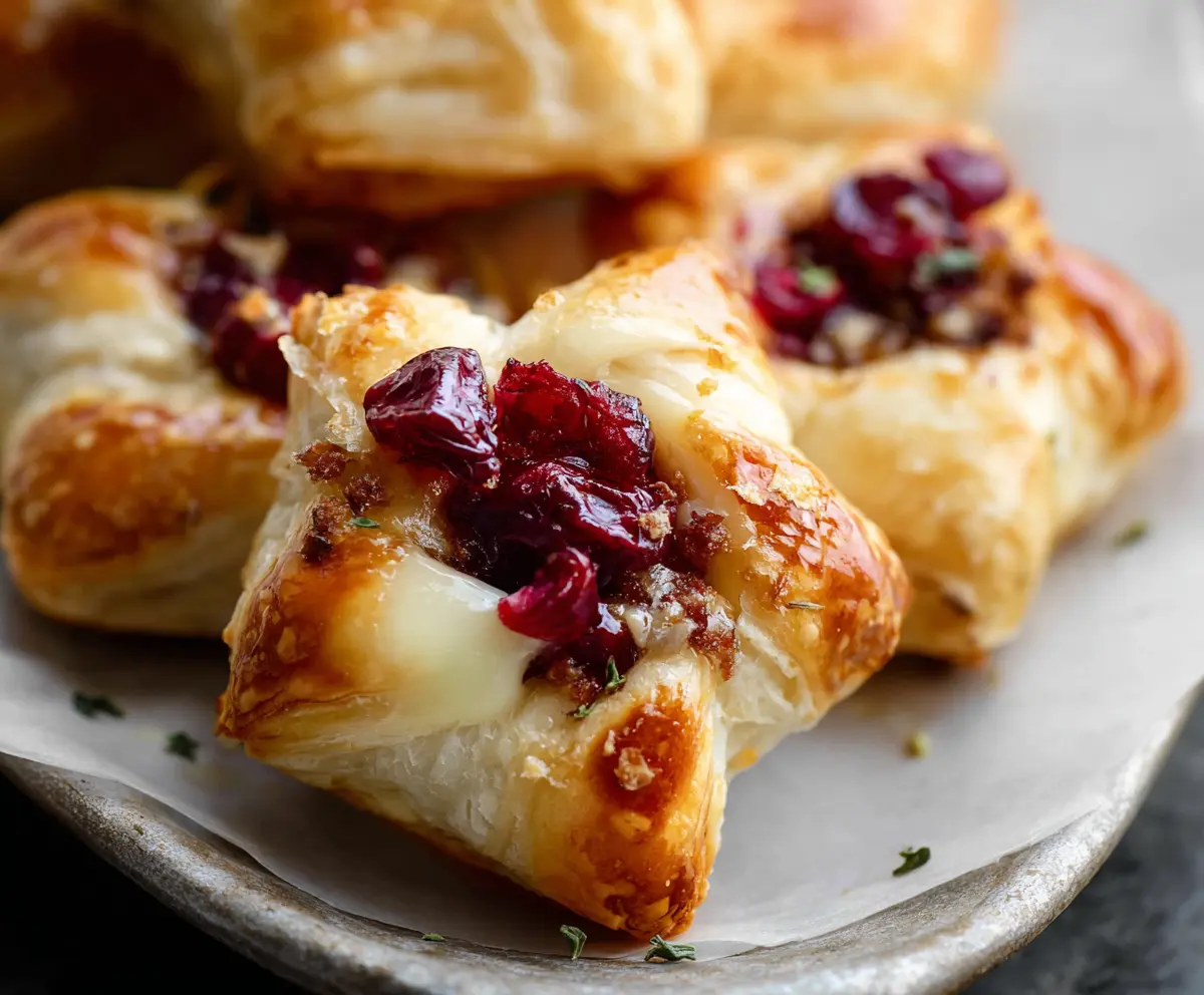 Cranberry Brie Puff Pastry Stars
