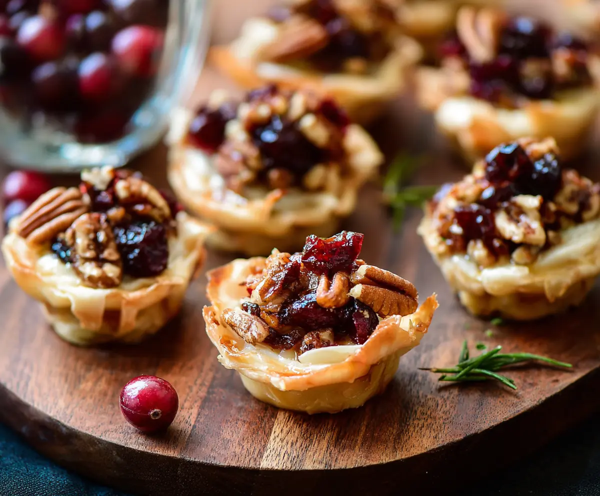 Cranberry Pecan Baked Brie Cups