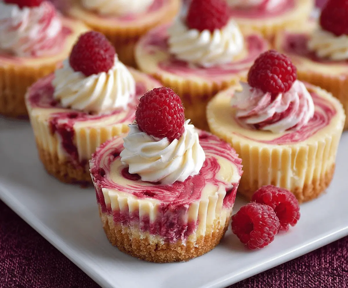 Delicious raspberry cheesecake cupcakes topped with fresh raspberries and creamy frosting.
