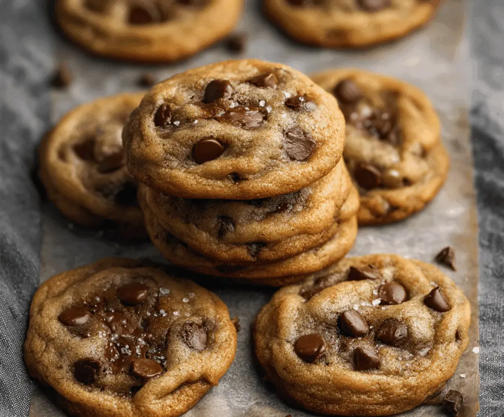 Delicious soft-batch chocolate chip cookies cooling on a wire rack, perfect for dessert lovers