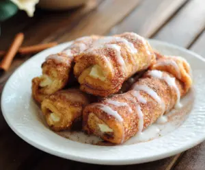 Delicious cinnamon cream cheese roll-ups garnished with powdered sugar, perfect for breakfast or dessert.