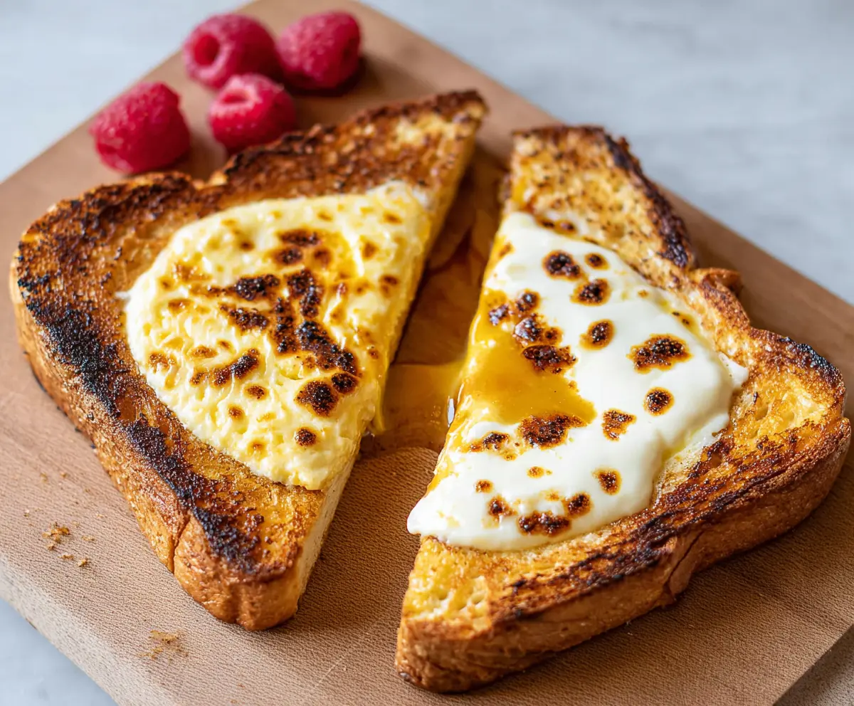 Creamy custard yogurt spread on toasted bread for a delicious breakfast treat