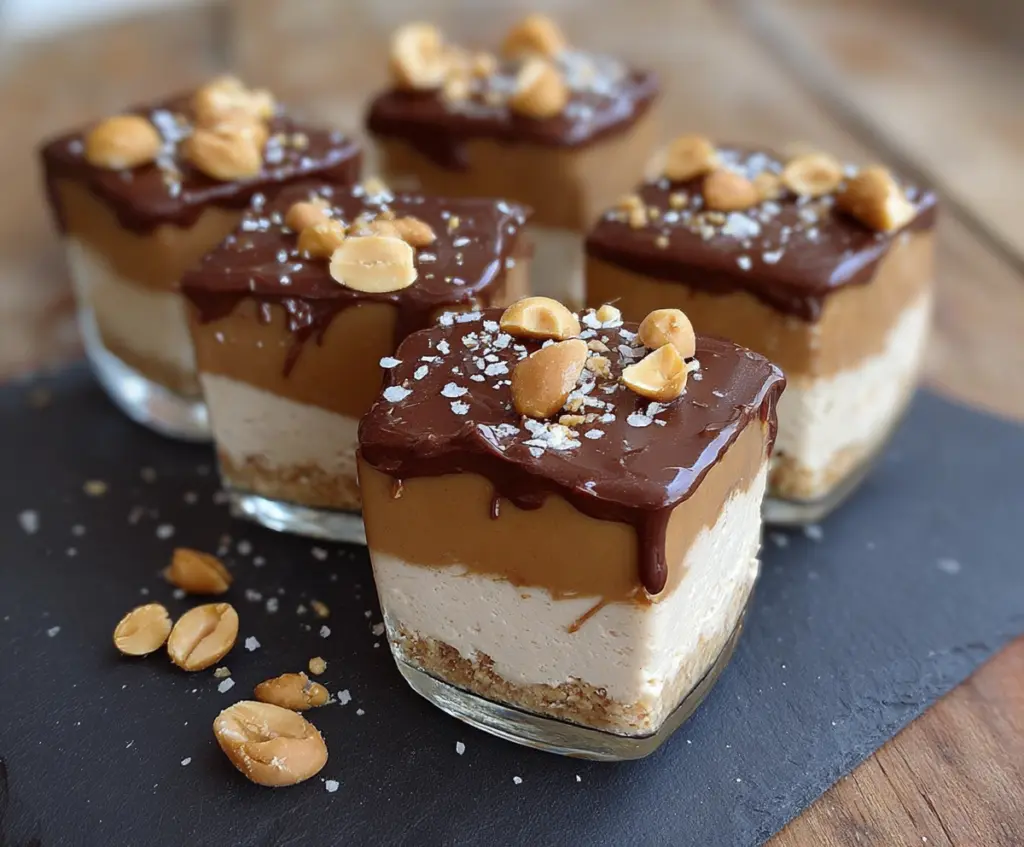 Delicious Cottage Cheese and Peanut Butter Snickers bar on a plate, showcasing a tasty and healthy dessert option.