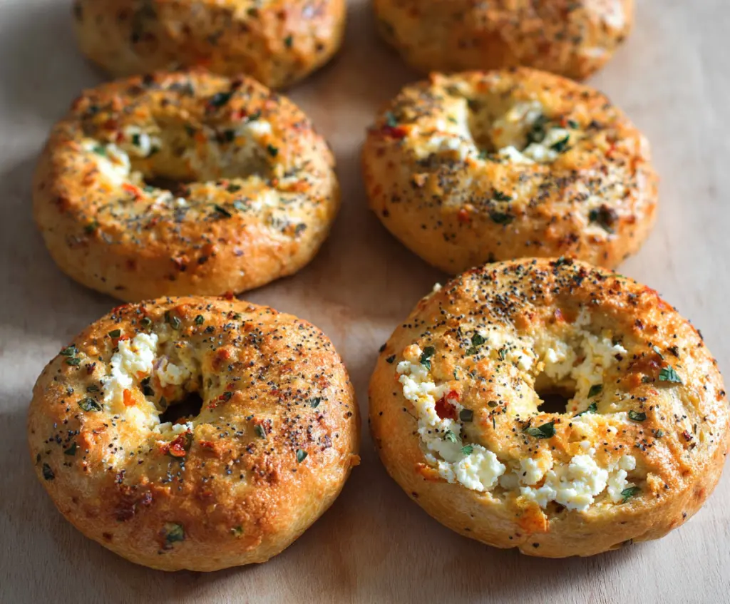 Cottage cheese and veggie bagels with fresh vegetables on a plate