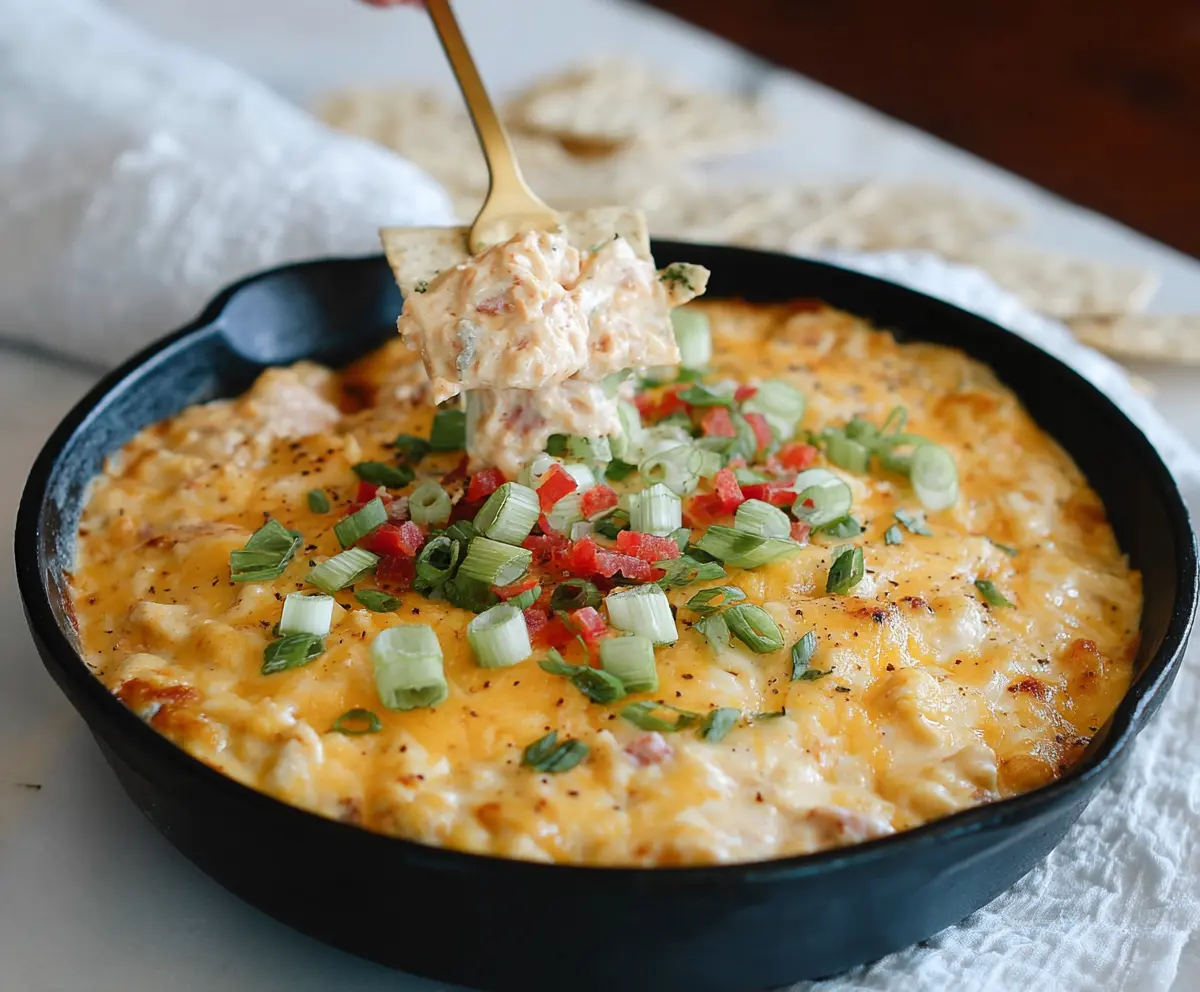 Cream Cheese Rotel Dip served with tortilla chips, perfect for parties and gatherings.