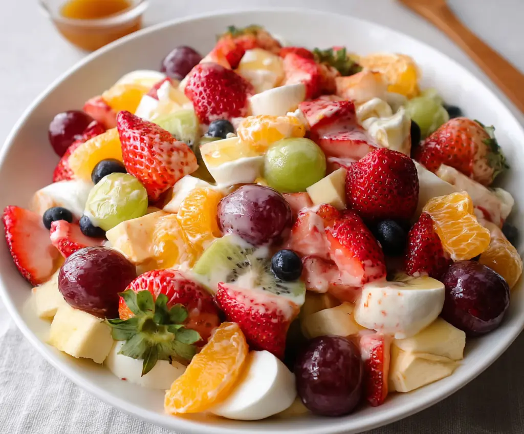 Colorful Easter Fruit Salad with Fresh Fruits and Sweet Glaze for a Festive Celebration