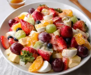 Colorful Easter Fruit Salad with Fresh Fruits and Sweet Glaze for a Festive Celebration