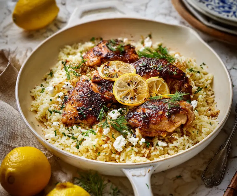 Greek Lemon Rice With Chicken