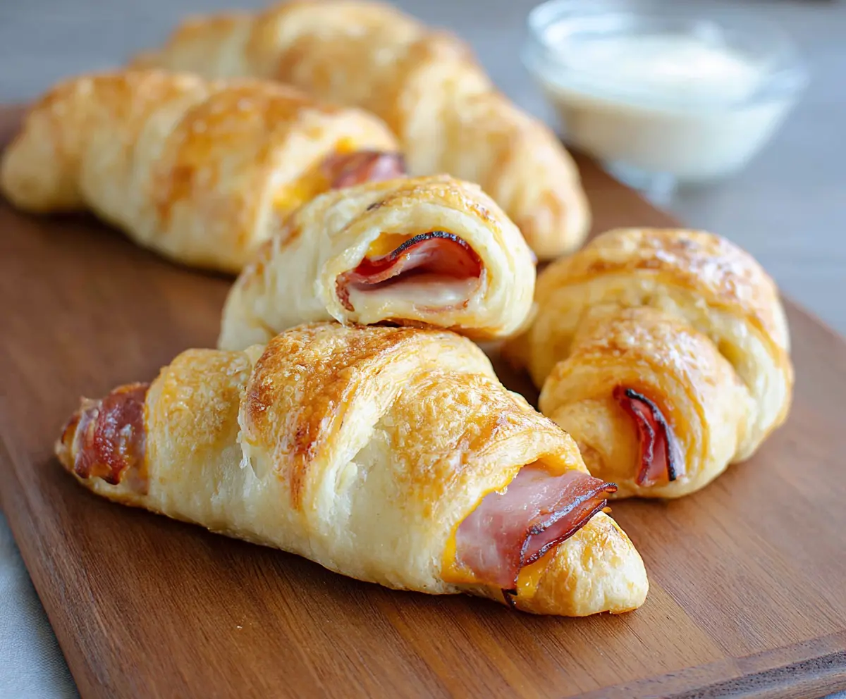 Delicious ham and cheese crescent rolls served fresh and hot