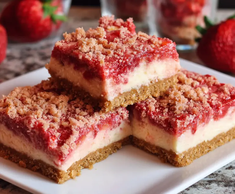 Strawberry Shortcake Cheesecake Bars